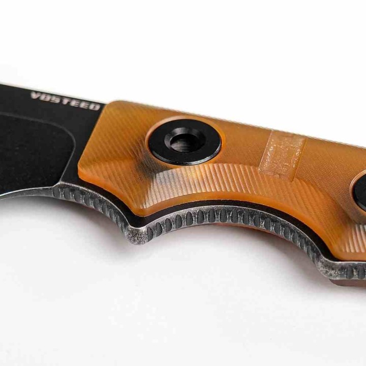 Couteau Vosteed Quokka-O Bowie Amber Lame Acier 14C28N Manche PEI Etui Kydex VOSD0503 - Livraison Gratuite