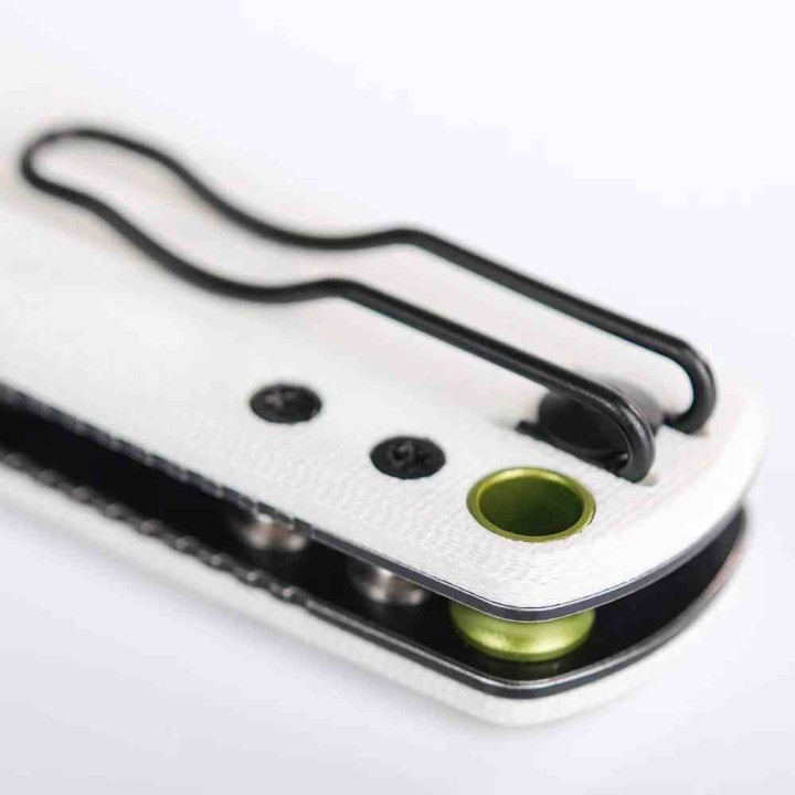 Couteau Vosteed Porcupine Drop Point Lame Acier 14C28N Manche G10 Blanc TLL VOSA2606 - Livraison Gratuite