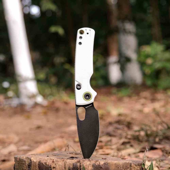 Couteau Vosteed Porcupine Drop Point Lame Acier 14C28N Manche G10 Blanc TLL VOSA2606 - Livraison Gratuite