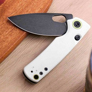 Couteau Vosteed Porcupine Drop Point Lame Acier 14C28N Manche G10 Blanc TLL VOSA2606 - Livraison Gratuite