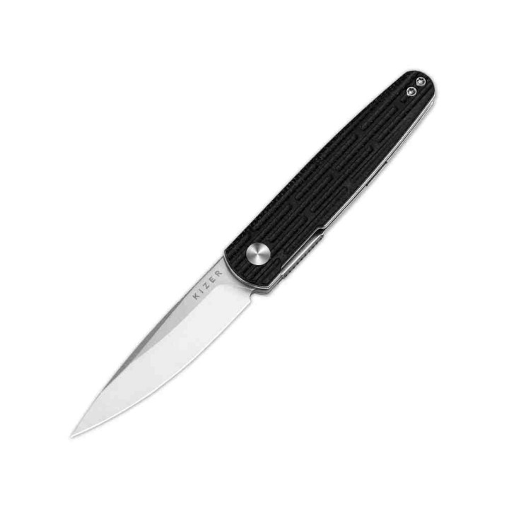 Couteau Kizer Bamboo Black Lame Nitro-V Satinée Manche Micarta Liner Lock KIV3722A1 - Livraison Gratuite