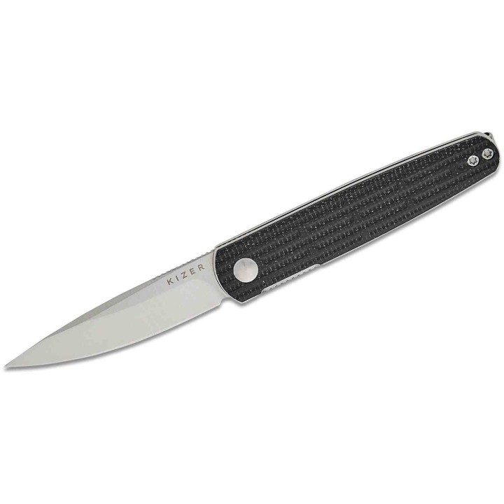 Couteau Kizer Bamboo Black Lame Nitro-V Satinée Manche Micarta Liner Lock KIV3722A1 - Livraison Gratuite