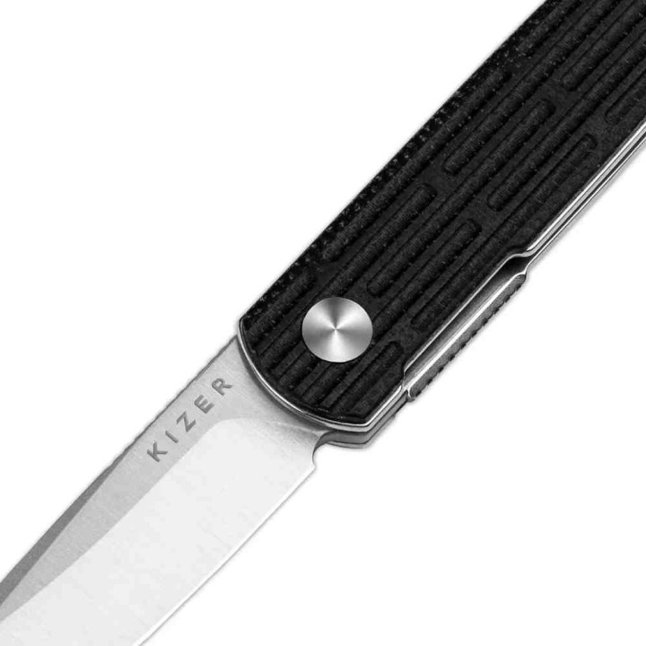 Couteau Kizer Bamboo Black Lame Nitro-V Satinée Manche Micarta Liner Lock KIV3722A1 - Livraison Gratuite