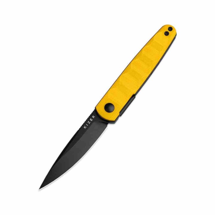 Couteau Kizer Bamboo Yellow Lame Nitro-V Black Manche G10 Liner Lock KIV3722A3 - Livraison Gratuite