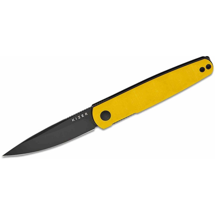 Couteau Kizer Bamboo Yellow Lame Nitro-V Black Manche G10 Liner Lock KIV3722A3 - Livraison Gratuite