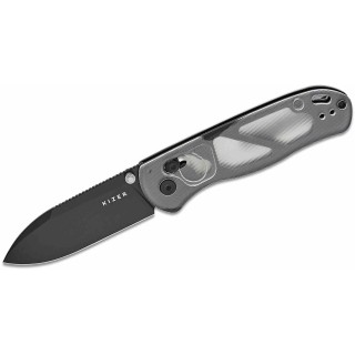 Couteau Kizer Drop Bear Lame Acier Nitro-V Manche Acrylique Transparent Clutch Lock KIV3619A9 - Livraison Gratuite