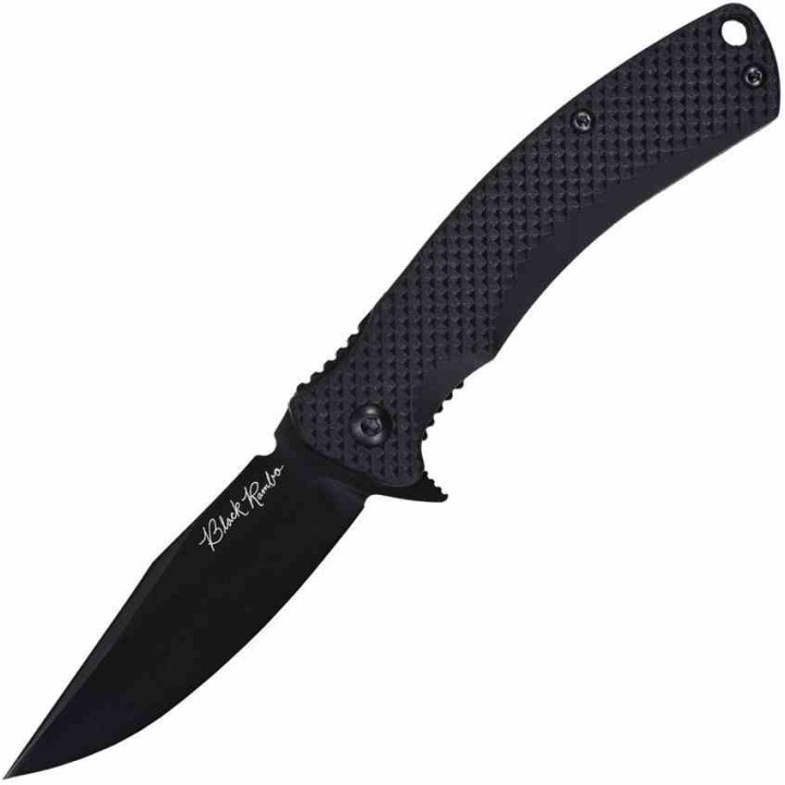 Couteau V Nives Black Rambo Shorty Lame Acier 420HC Clip Point Manche FRN Liner Lock VNI33FPBBK -  Livraison Gratuite