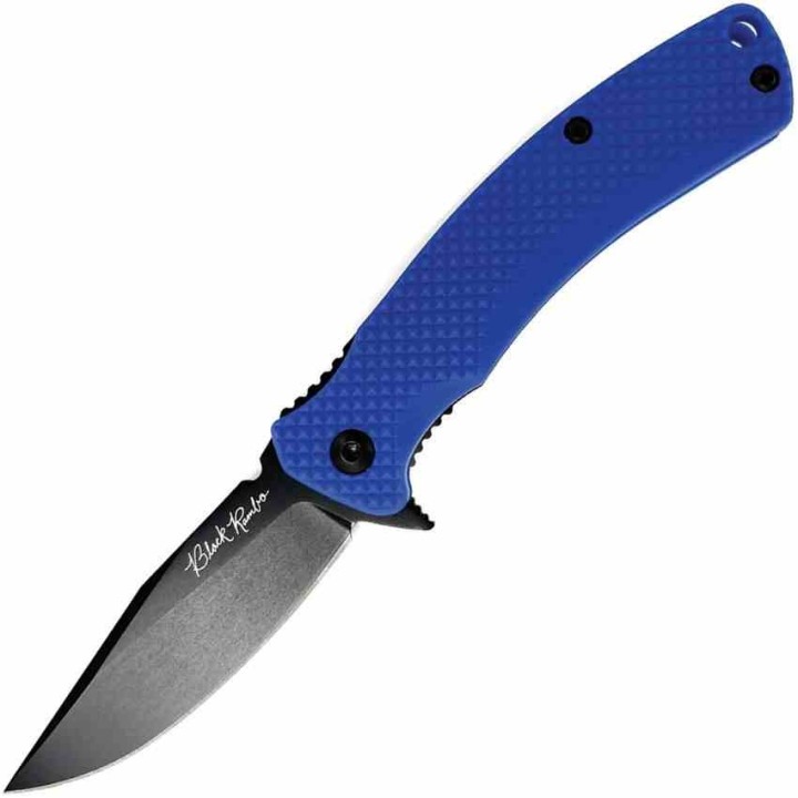 Couteau V Nives Blue Rambo Shorty Lame Acier 420HC Clip Point Manche FRN Liner Lock VNI33FPBBL -  Livraison Gratuite
