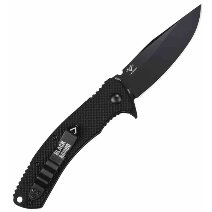 Couteau V Nives Black Rambo Utility Lame Acier 420HC Clip Point Manche FRN Liner Lock VNI34FPBBK -  Livraison Gratuite