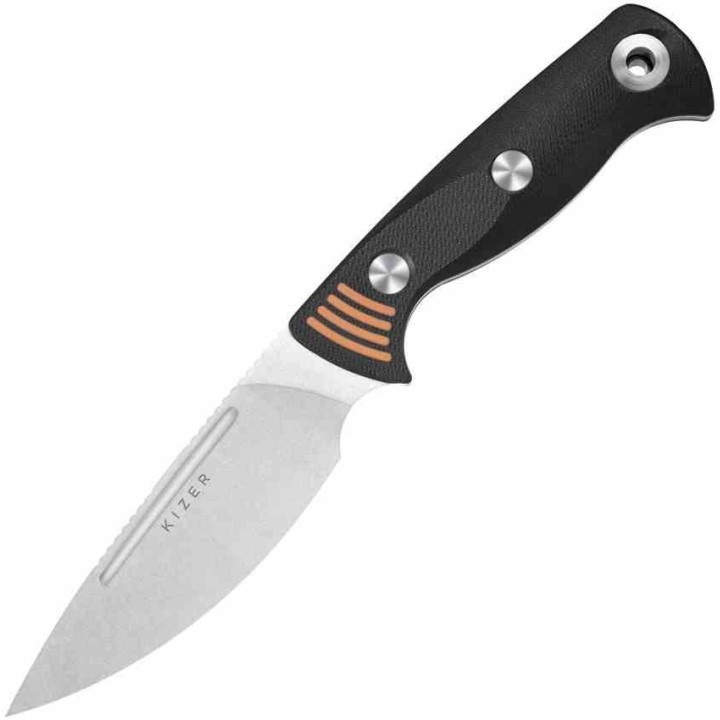 Couteau Kizer Evenki 3 Azo Lame Acier AEB-L Drop Point Manche G10 Noir Étui Kydex KI1099A1 - Livraison Gratuite