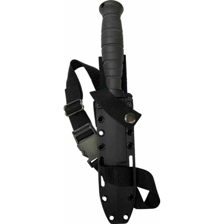 Couteau V Nives Black Rambo Savage Lame Acier D2 Crochet Scie Manche FRN Étui Affûteur VNIFB32FPBBK - Livraison Gratuite