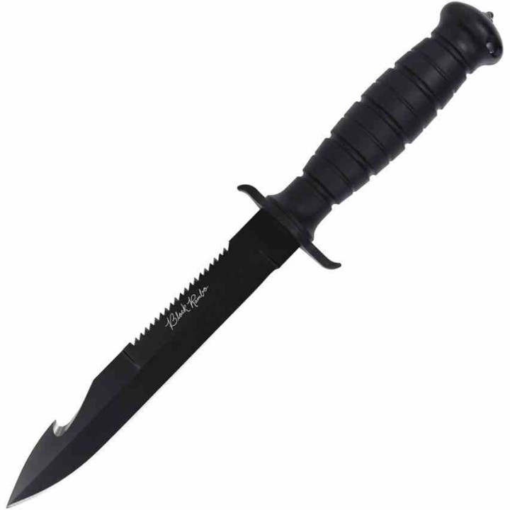 Couteau V Nives Black Rambo Savage Lame Acier D2 Crochet Scie Manche FRN Étui Affûteur VNIFB32FPBBK - Livraison Gratuite