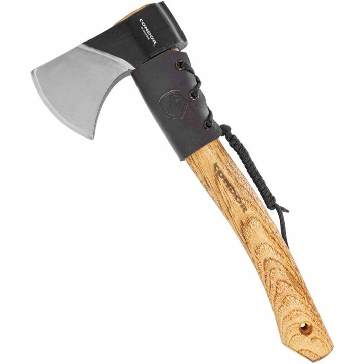 Hachette Condor Mountaineer Trail Acier Carbone 1060 Manche Hickory Étui Cuir Salvador CTK285463HC - Livraison Gratuite