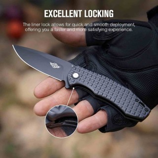 Couteau Olight Oknife Spurdog Gray Lame Acier D2 Manche Aluminium Crossbar Lock Clip OKNSPURDOGGMG - Livraison Gratuite
