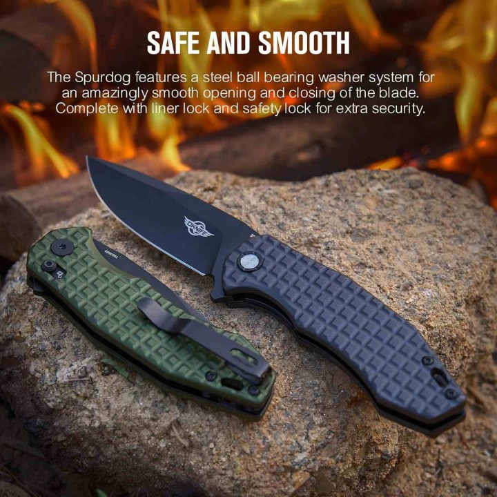 Couteau Olight Oknife Spurdog Gray Lame Acier D2 Manche Aluminium Crossbar Lock Clip OKNSPURDOGGMG - Livraison Gratuite