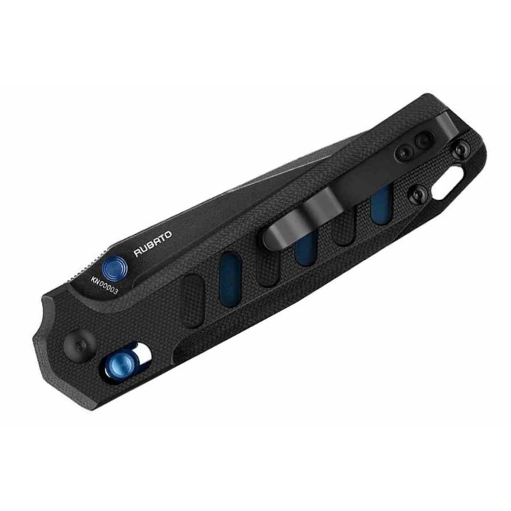 Couteau Olight Rubato Black Lame Tanto Acier 154CM Manche G10 Noir Rail Lock Clip OKNRUBATOB  - Livraison Gratuite