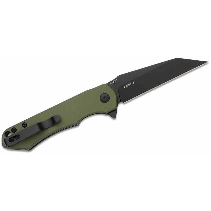 Couteau Oknife Freeze Lame Acier 154CM Wharncliffe Manche Aluminium Green Liner Lock Clip OKNFREEZEODG - Livraison Gratuite