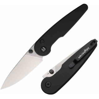 Couteau HIGHTRON Birdidi Black Lame Acier D2 Manche Aluminium Noir Button Lock KIVT Clip HTK06BLKS - Livraison Gratuite