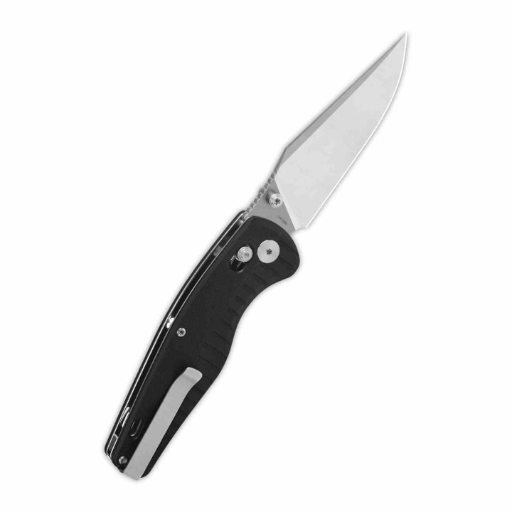 Couteau QSP Reptile Black Lame Clip Point Acier 14C28N Manche G10 Noir Glyde Lock KIVT Clip QS165C1 - Livraison Gratuite