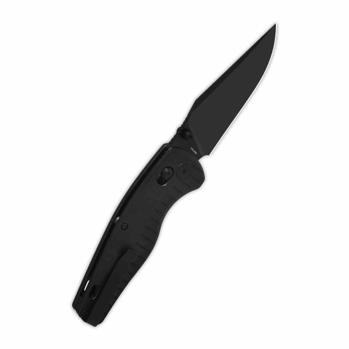 Couteau QSP Reptile Black Lame Clip Point Acier 14C28N Manche G10 Noir Glyde Lock KIVT Clip QS165C2 - Livraison Gratuite
