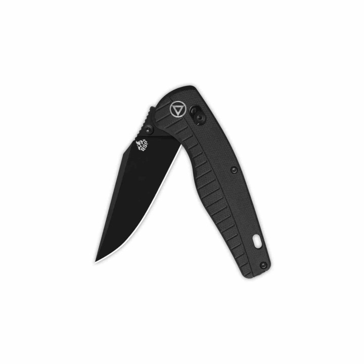 Couteau QSP Reptile Black Lame Clip Point Acier 14C28N Manche G10 Noir Glyde Lock KIVT Clip QS165C2 - Livraison Gratuite