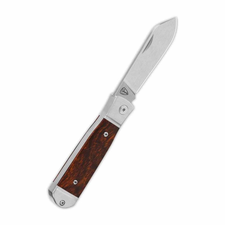 Couteau QSP Jumping Jack Slip Joint Lame Acier 14C28N Sheepsfoot Manche Desert Ironwood QS167D - Livraison Gratuite