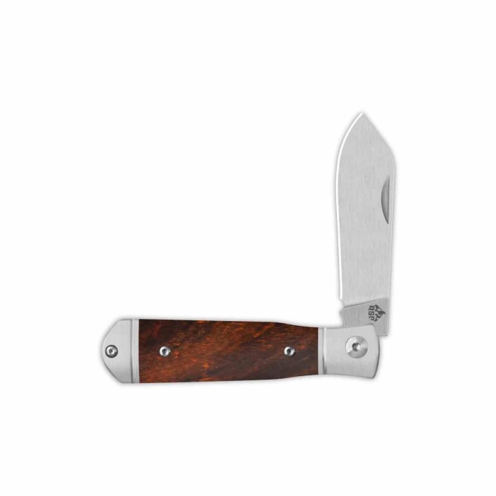 Couteau QSP Jumping Jack Slip Joint Lame Acier 14C28N Sheepsfoot Manche Desert Ironwood QS167D - Livraison Gratuite
