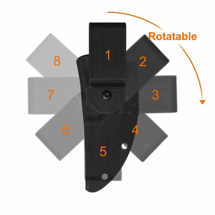 Couteau QSP Viper Lame Acier 10Cr15MoV Blk Manche Tortoise Resin Étui Kydex QS166C2 - Livraison Gratuite