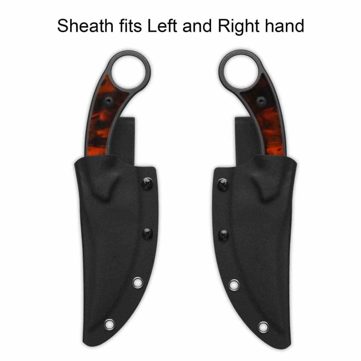 Couteau QSP Viper Lame Acier 10Cr15MoV Blk Manche Tortoise Resin Étui Kydex QS166C2 - Livraison Gratuite