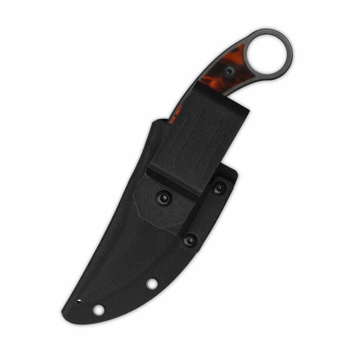 Couteau QSP Viper Lame Acier 10Cr15MoV Blk Manche Tortoise Resin Étui Kydex QS166C2 - Livraison Gratuite