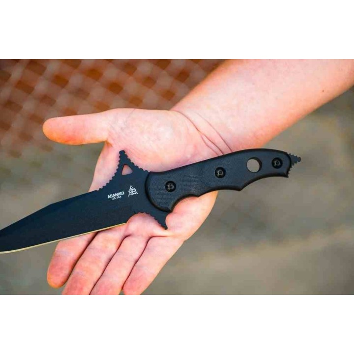 Couteau TOPS Knives Abaniko Lame Acier Carbone 1095 Manche G10 Étui Kydex Made In USA TPABKO01 - Livraison Gratuite