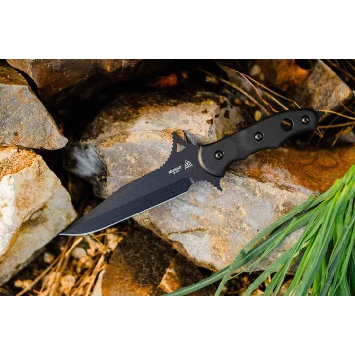 Couteau TOPS Knives Abaniko Lame Acier Carbone 1095 Manche G10 Étui Kydex Made In USA TPABKO01 - Livraison Gratuite