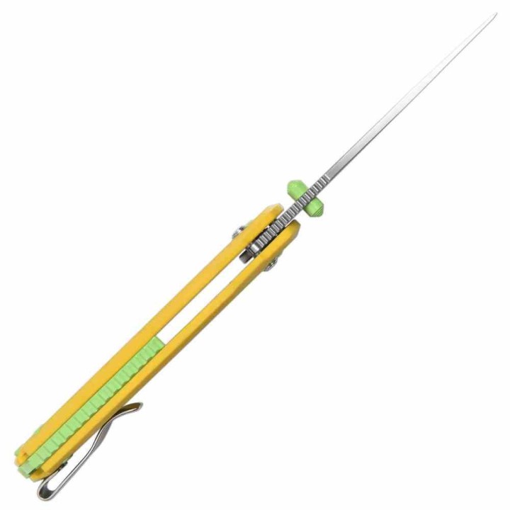 Couteau CJRB Nanner Yellow Lame Persian Acier AR-RPM9 Manche G10 Crossbar Lock KIVT J1955YE - Livraison Gratuite