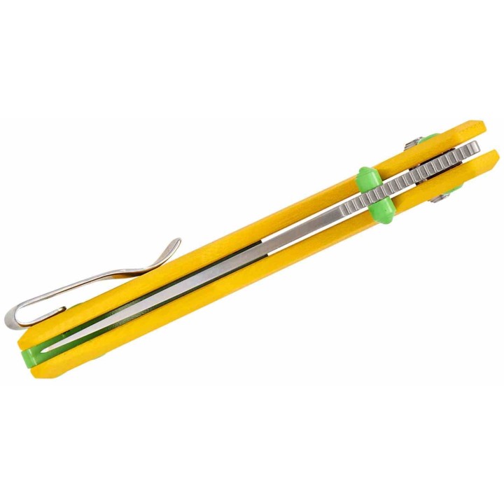 Couteau CJRB Nanner Yellow Lame Persian Acier AR-RPM9 Manche G10 Crossbar Lock KIVT J1955YE - Livraison Gratuite
