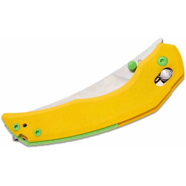Couteau CJRB Nanner Yellow Lame Persian Acier AR-RPM9 Manche G10 Crossbar Lock KIVT J1955YE - Livraison Gratuite