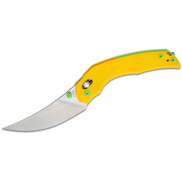 Couteau CJRB Nanner Yellow Lame Persian Acier AR-RPM9 Manche G10 Crossbar Lock KIVT J1955YE - Livraison Gratuite