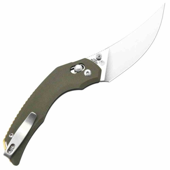 Couteau CJRB Nanner Green Lame Persian Acier AR-RPM9 Manche G10 Crossbar Lock KIVT J1955GN - Livraison Gratuite