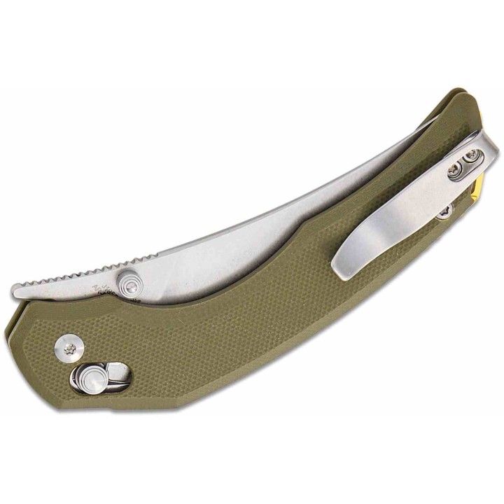 Couteau CJRB Nanner Green Lame Persian Acier AR-RPM9 Manche G10 Crossbar Lock KIVT J1955GN - Livraison Gratuite