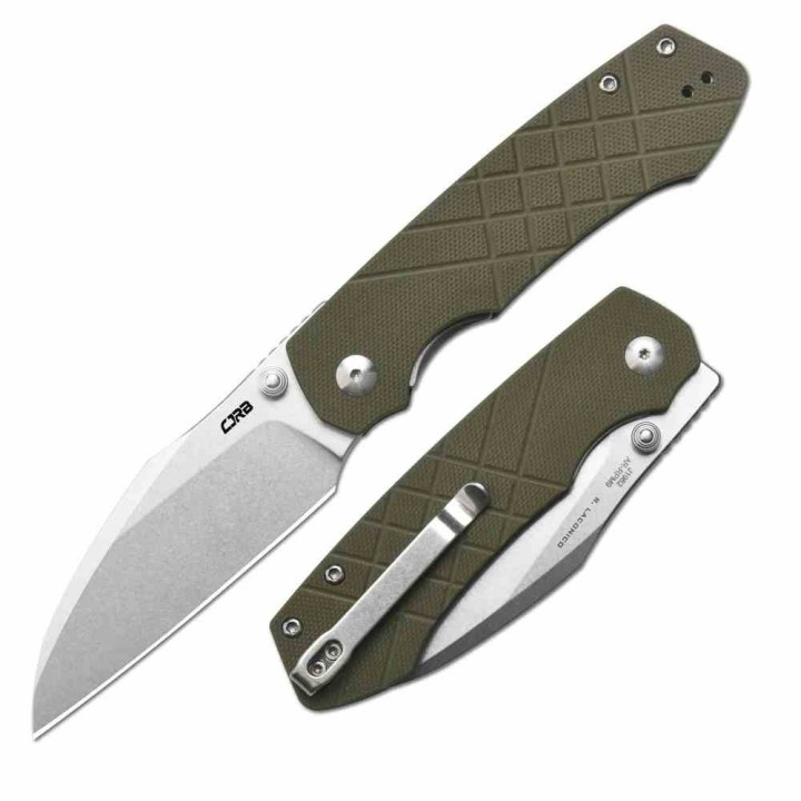 Couteau CJRB Kestrel Green Lame Wharncliffe AR-RPM9 Manche G10 KIVT Liner Lock Clip J1962GN - Livraison Gratuite