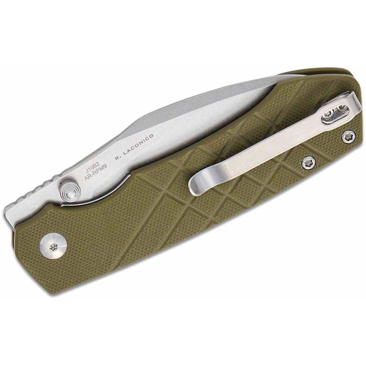 Couteau CJRB Kestrel Green Lame Wharncliffe AR-RPM9 Manche G10 KIVT Liner Lock Clip J1962GN - Livraison Gratuite
