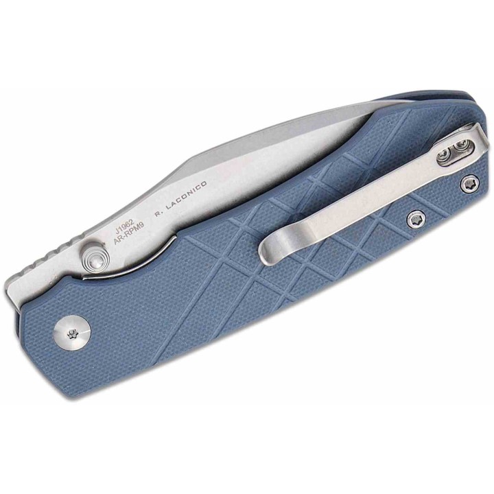 Couteau CJRB Kestrel Blue Lame Wharncliffe AR-RPM9 Manche G10 KIVT Liner Lock Clip J1962BU - Livraison Gratuite