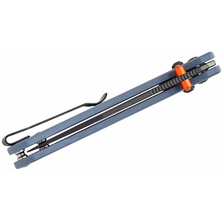 Couteau CJRB Bolt Blue Lame Drop Point AR-RPM9 Manche G10 Recoil-Lock V2 IKBS Clip J1960BGY - Livraison Gratuite