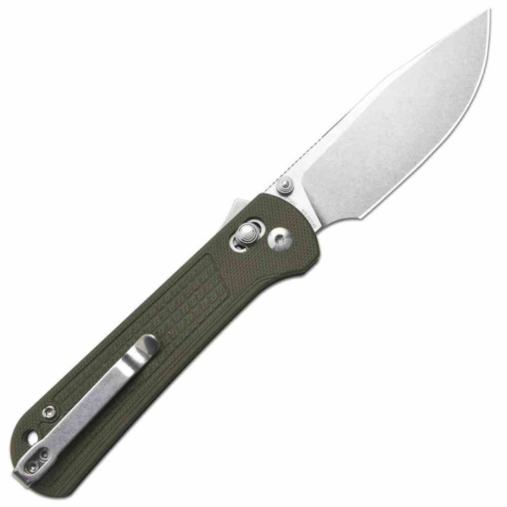 Couteau CJRB Bolt Green Lame Drop Point AR-RPM9 Manche G10 Recoil-Lock V2 IKBS Clip J1960GN - Livraison Gratuite