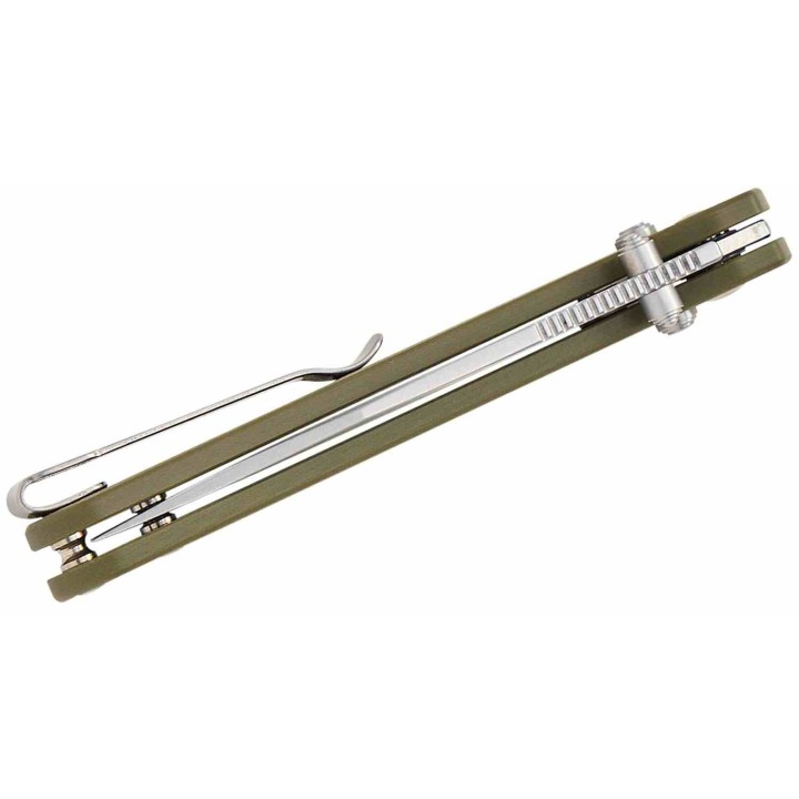 Couteau CJRB Bolt Green Lame Drop Point AR-RPM9 Manche G10 Recoil-Lock V2 IKBS Clip J1960GN - Livraison Gratuite