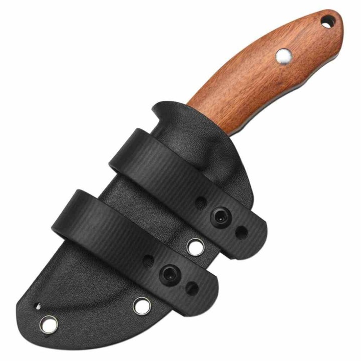Couteau CJRB Mutt Wood Lame Harpoon Drop Point AR-RPM9 Manche Bois Étui Kydex J1958WD - Livraison Gratuite 