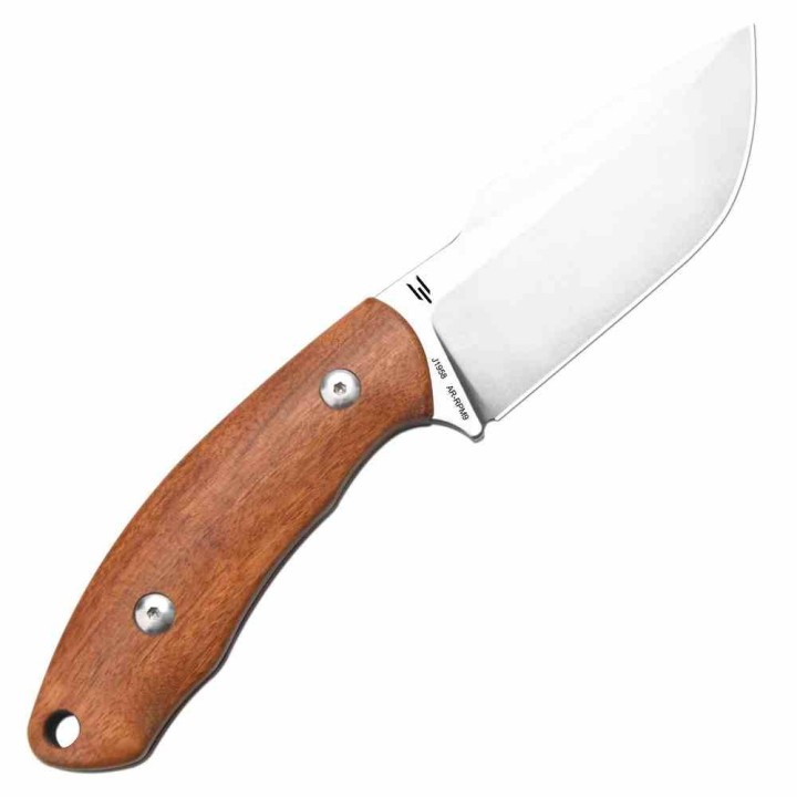 Couteau CJRB Mutt Wood Lame Harpoon Drop Point AR-RPM9 Manche Bois Étui Kydex J1958WD - Livraison Gratuite 