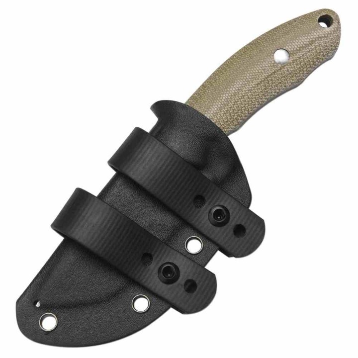 Couteau CJRB Mutt OD Green Lame Harpoon Drop Point AR-RPM9 Manche Micarta Étui Kydex J1958ODG - Livraison Gratuite 