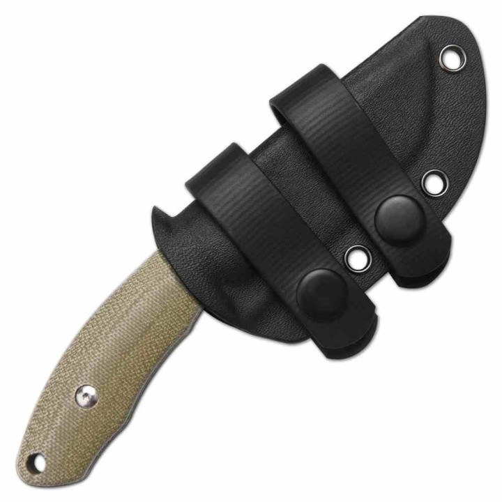 Couteau CJRB Mutt OD Green Lame Harpoon Drop Point AR-RPM9 Manche Micarta Étui Kydex J1958ODG - Livraison Gratuite 
