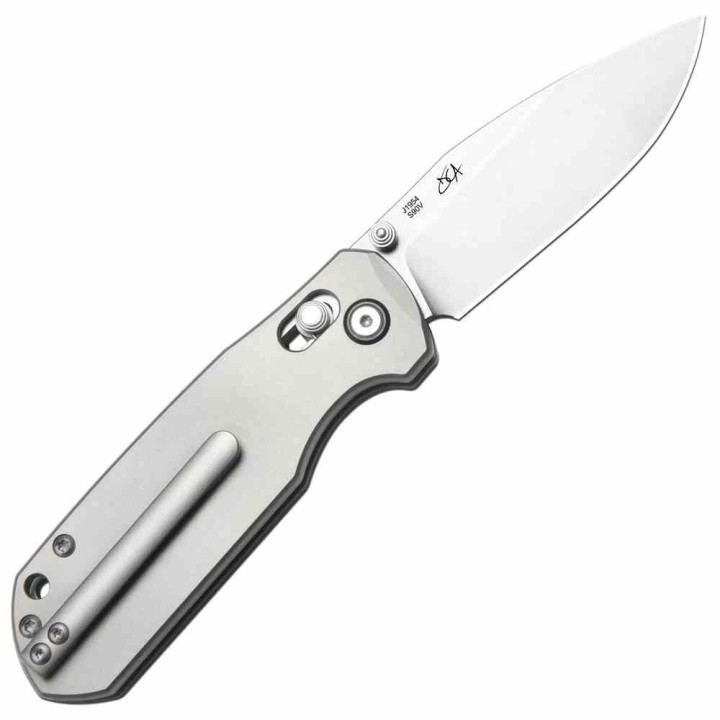 Couteau CJRB Maximal Lame Drop Point CPM-S90V Manche Titane Crossbar Lock KIVT Clip J1954GGY - Livraison Gratuite