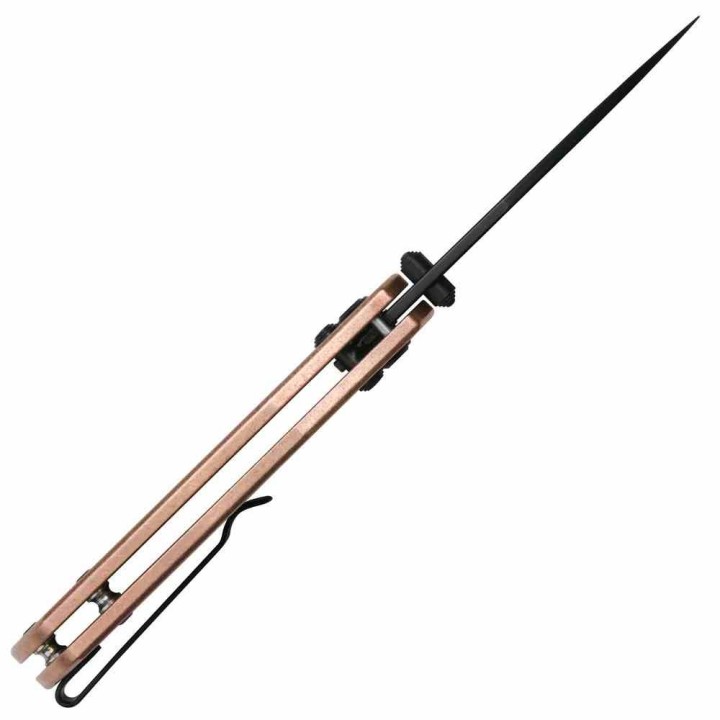 Couteau CJRB Maximal Lame Acier AR-RPM9 Manche Cuivre Crossbar Lock KIVT Clip J1954CO - Livraison Gratuite